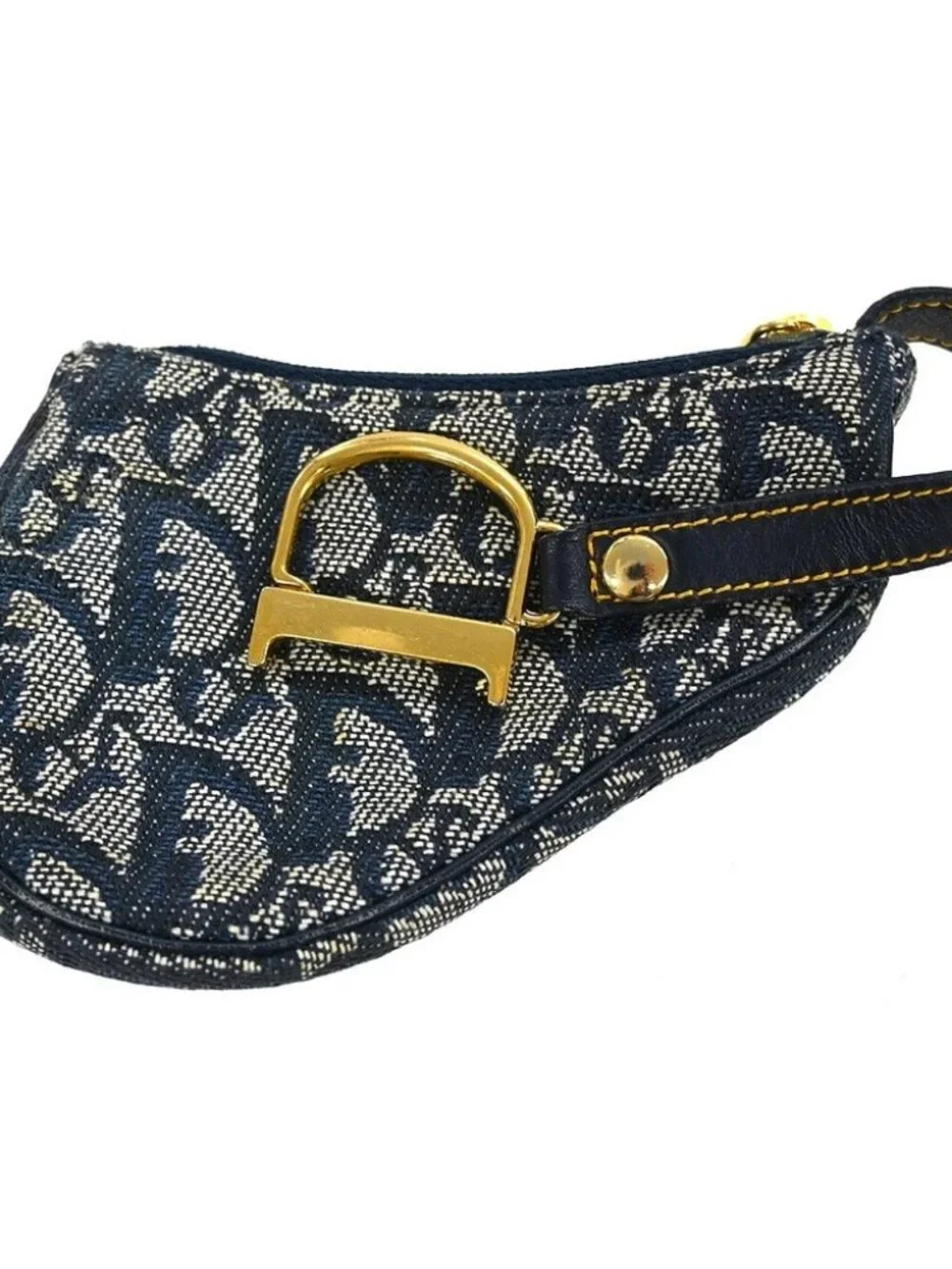 Christian Dior Trotter Saddle Coin Purse Wallet Mini Pouch Bag TR0032 NQ03655
